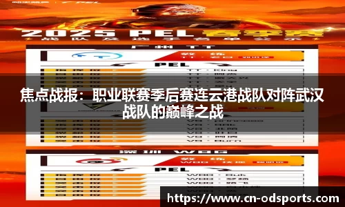 焦点战报：职业联赛季后赛连云港战队对阵武汉战队的巅峰之战